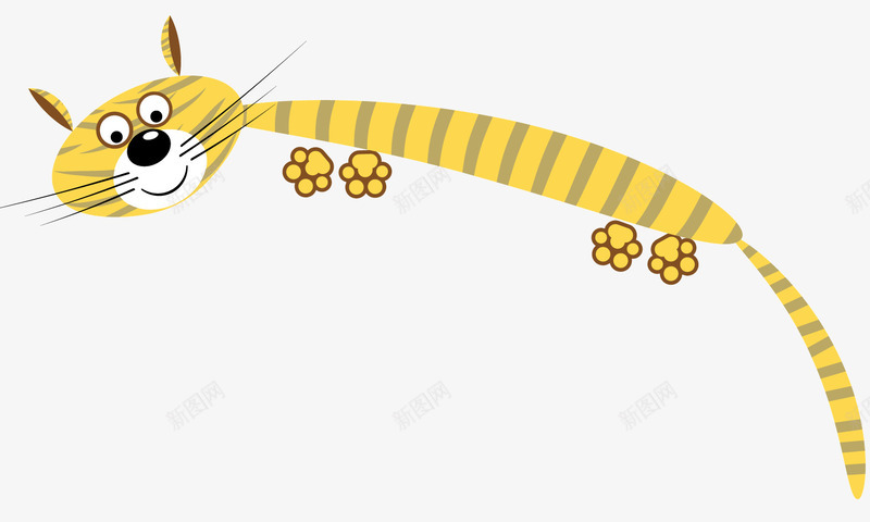 一只卡通猫咪png免抠素材_新图网 https://ixintu.com 卡通 卡通动物 小脚丫 猫须 猫须草 黄色猫咪 黑色斑纹