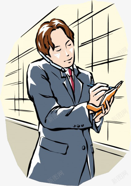 忙工作的男人png免抠素材_新图网 https://ixintu.com png图形 png装饰 手绘 电话 男人 装饰 记录