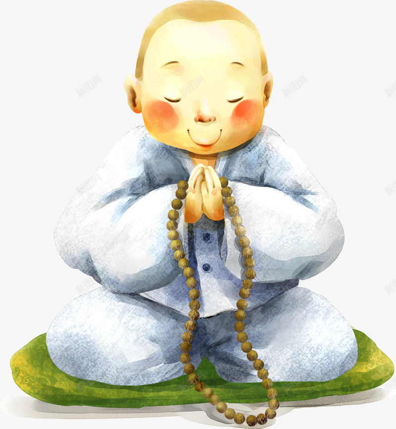 手绘和尚佛教文化插画png免抠素材_新图网 https://ixintu.com 佛教 和尚 插画 文化 藏传佛教文化