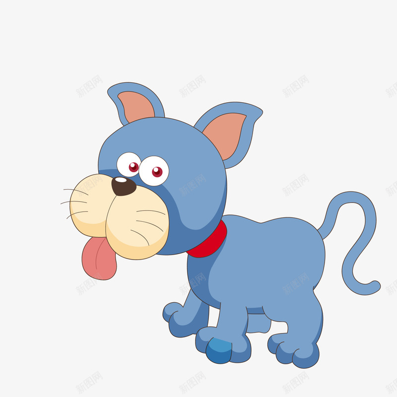 卡通吐舌头的小猫咪矢量图ai免抠素材_新图网 https://ixintu.com 动物设计 卡通 吐舌头 小猫咪 手绘 蓝色 矢量图
