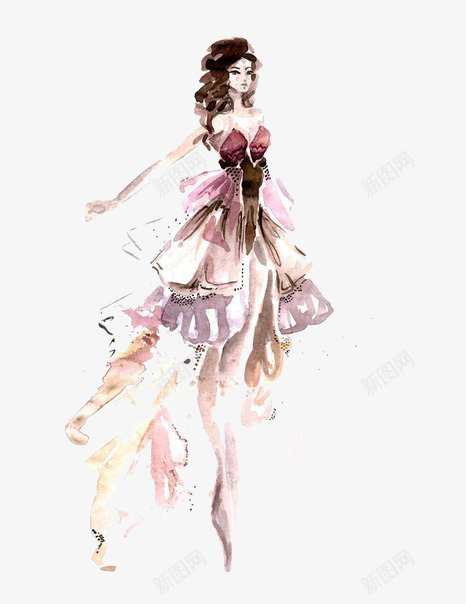 性感服装女模特插画png免抠素材_新图网 https://ixintu.com 女装模特插画 手绘女装 手绘时尚女装
