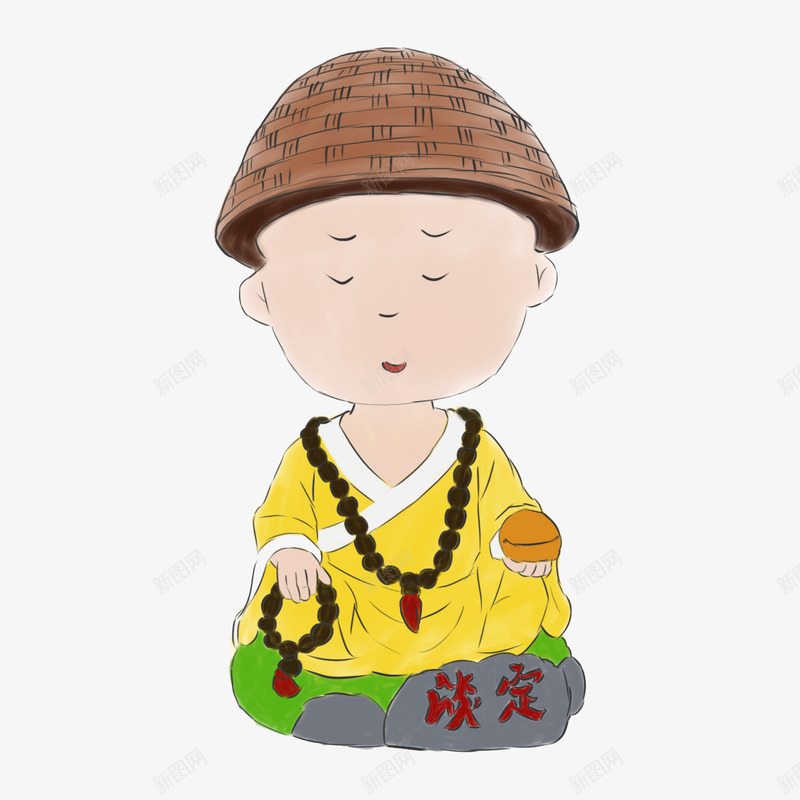 手绘打坐的小和尚png免抠素材_新图网 https://ixintu.com nbsp 佛珠 光头小和尚 化缘 卡通小和尚 古代 小和尚 小沙弥 平常心 手绘小和尚 打坐 打坐的和尚 插画 木鱼 淡定 漫画 表情平静
