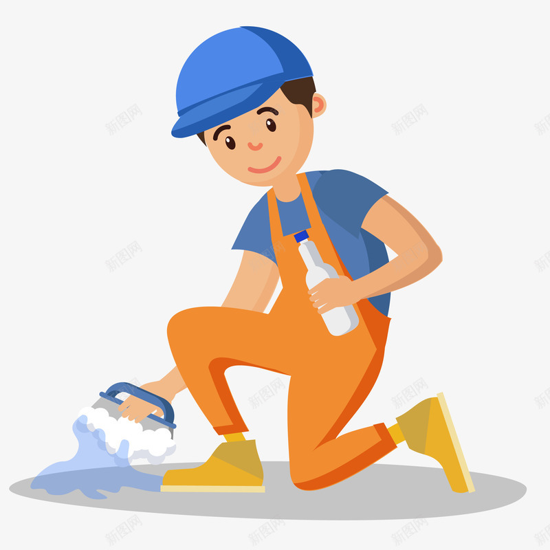 男清洁工工作插画矢量图ai免抠素材_新图网 https://ixintu.com 免抠PNG 家政 清洁公司 清洁卫生 男清洁工工作矢量插画 矢量图 社区服务 社区清洁 社群