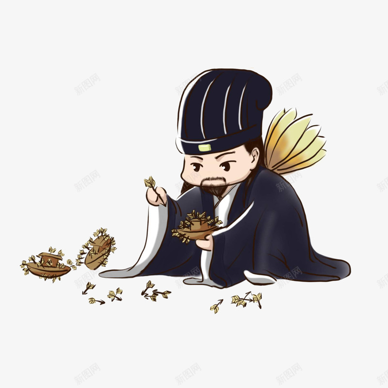 卡通诸葛亮草船借箭插画png免抠素材_新图网 https://ixintu.com 三国 军师 卡通 卡通诸葛亮 名著 经典 羽扇 草船借箭 诸葛亮 诸葛亮漫画