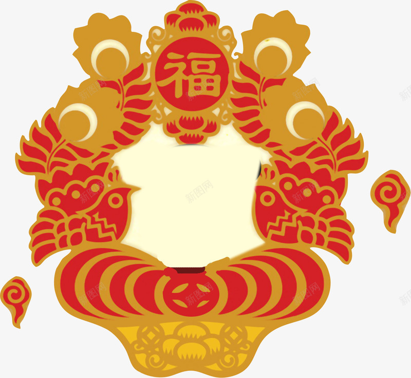 共同红色花纹福字png免抠素材_新图网 https://ixintu.com 共同 红色 花纹