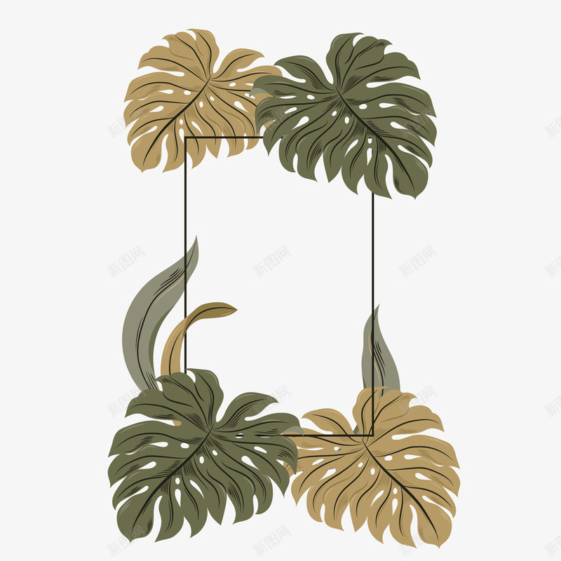 秋季叶子植物框架文案背景png免抠素材_新图网 https://ixintu.com 卡通植物 叶子 文案 文案背景 植物框架 秋季叶子 背景装饰