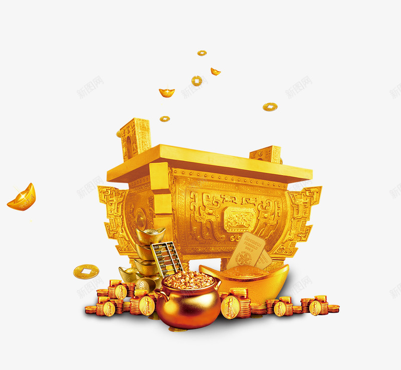 投资理财金色主题插画psd免抠素材_新图网 https://ixintu.com 信贷 借贷 小额贷款 投资理财 担保融资 融资 贷款 贷款融资 金融 金融商务 金融理财 钱币 黄金时代