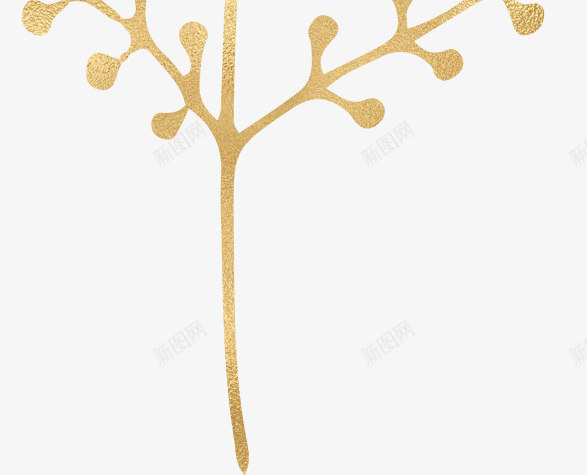 手绘金色叶子图png免抠素材_新图网 https://ixintu.com 创意 卡通手绘 叶子 唯美 树叶 树枝 水彩 装饰 金色