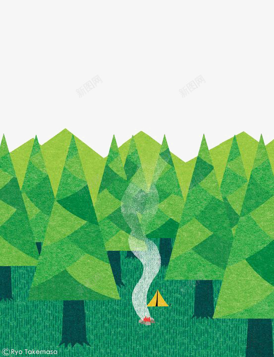 卡通创意风景插画png免抠素材_新图网 https://ixintu.com 卡通 扁平化 手绘 插画 树林 森林 风景