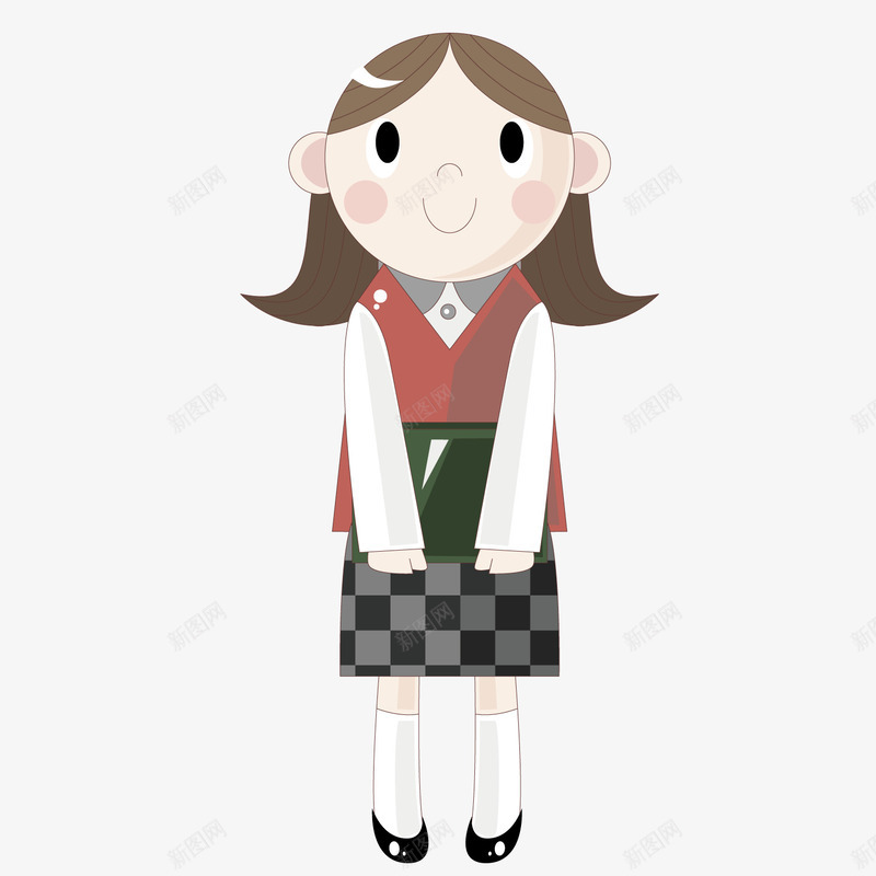 红色衣服学生女生矢量图ai免抠素材_新图网 https://ixintu.com 女生 学生 红色 衣服 矢量图