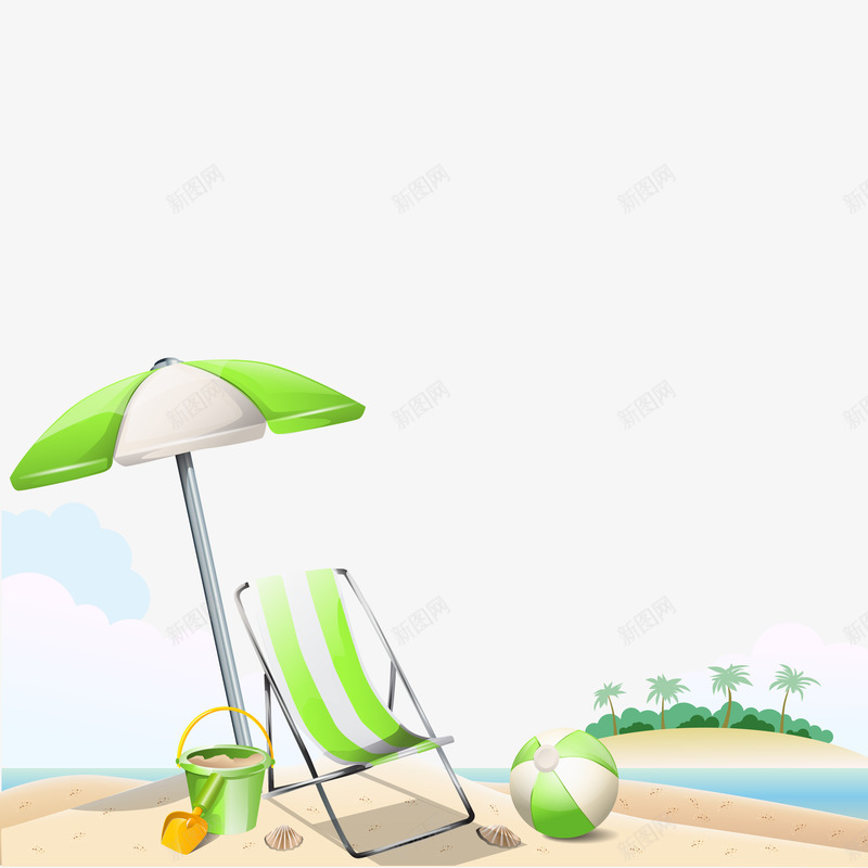 清新夏季度假背景png免抠素材_新图网 https://ixintu.com