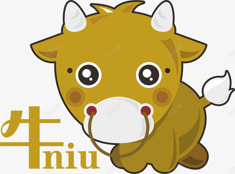 牛png免抠素材_新图网 https://ixintu.com 免费下载 十二生肖 卡通动物 卡通黄牛 可爱卡通 服装图案 猴子 老黄牛