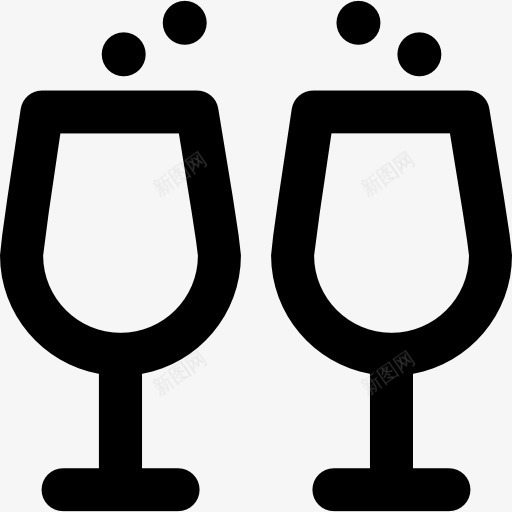 香槟酒杯图标png_新图网 https://ixintu.com 含酒精的饮料 庆典 方 烤面包 眼镜 酒精 食品 香槟杯 香槟酒