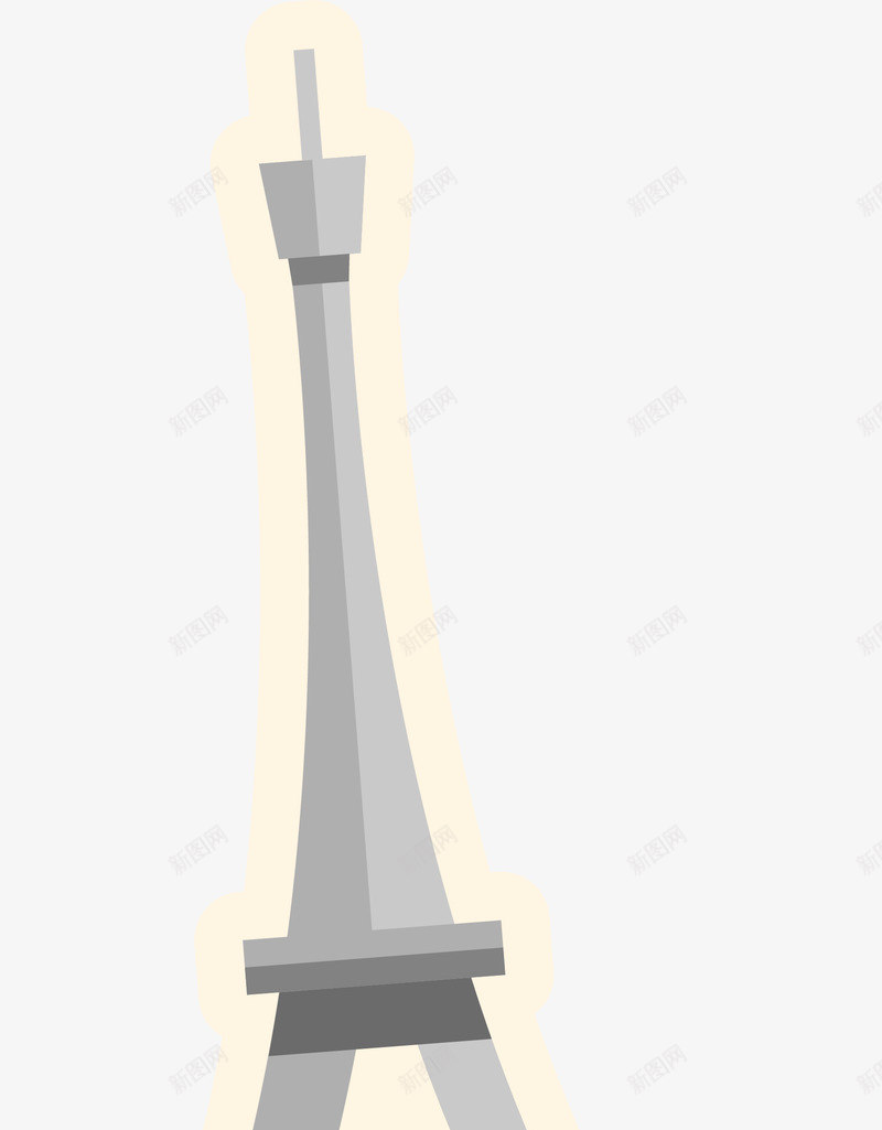 灰色巴黎铁塔贴纸png免抠素材_新图网 https://ixintu.com 卡通 巴黎铁塔 旅游度假 灰色 矢量图案 装饰 贴纸