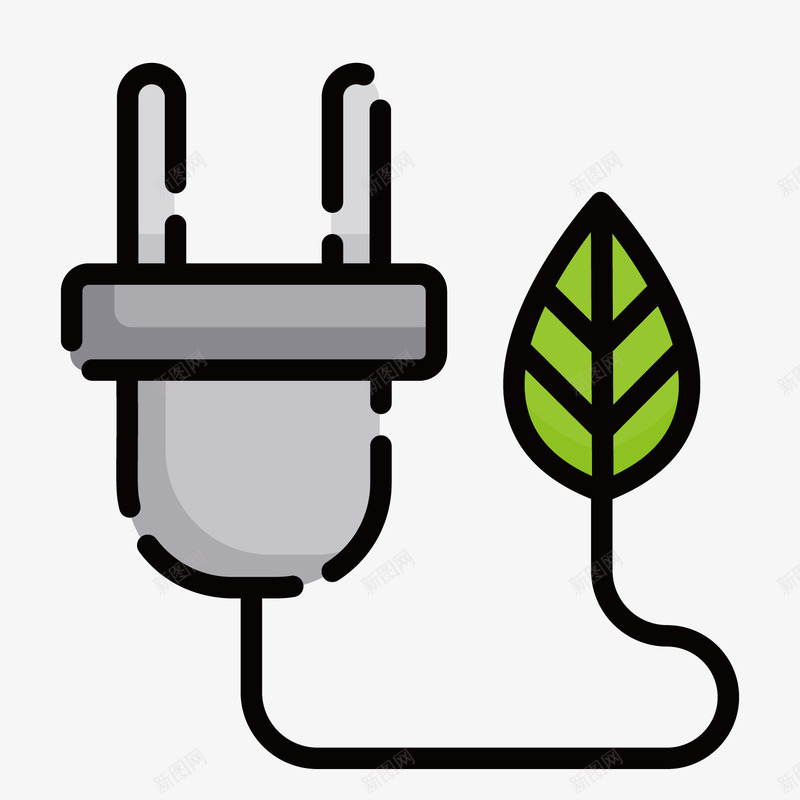 灰色电池充电矢量图ai免抠素材_新图网 https://ixintu.com 手绘 树叶 植物 灰色 电源 线稿 绿色 自然 矢量图