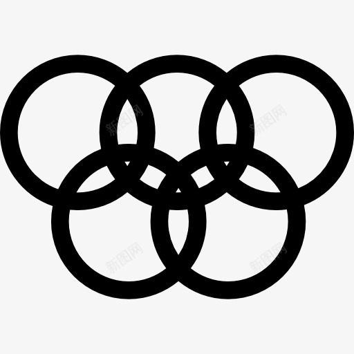 奥运五环图标png_新图网 https://ixintu.com 体育 奥运会 竞技