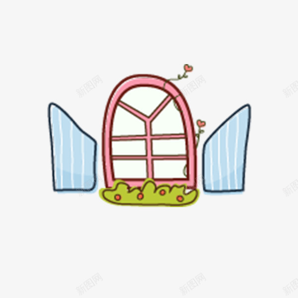 彩色手绘窗户卡通元素psd免抠素材_新图网 https://ixintu.com 彩色 扁平化 手绘 植物 环境 纹理 线稿 绿色 自然 花朵 装饰