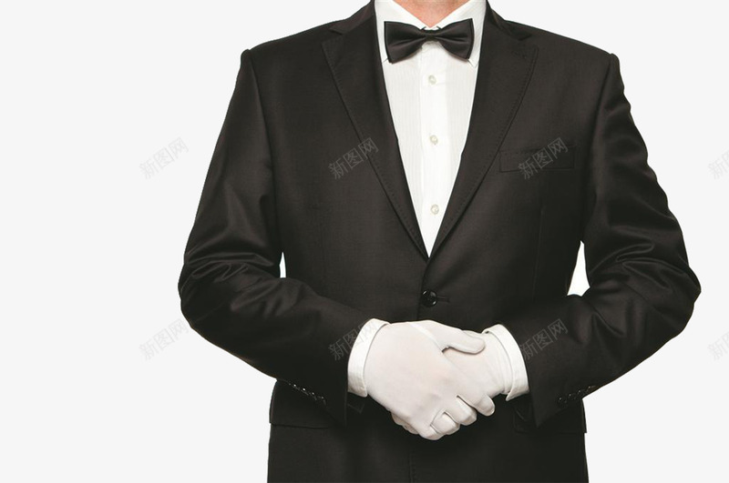 服务生png免抠素材_新图网 https://ixintu.com 穿西装带手套男生服务生