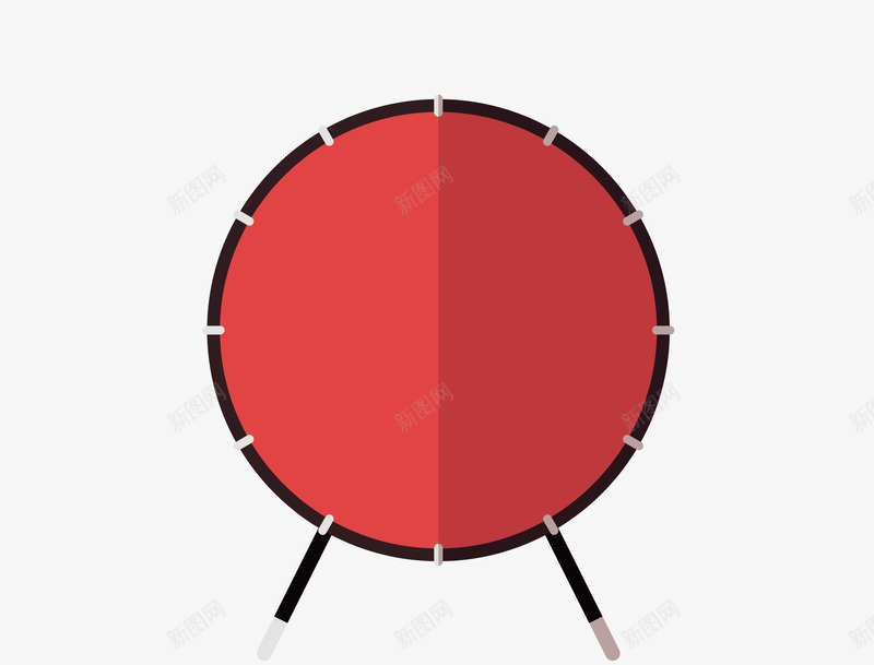 红色大鼓乐器图标png_新图网 https://ixintu.com 中国传统大鼓 传统灯具 图标 大鼓 红色 组灯 轮廓 颜色