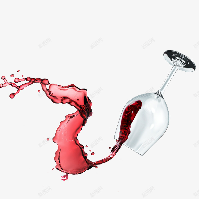 倾倒的红酒png免抠素材_新图网 https://ixintu.com 杯子 液体 红酒 酒杯