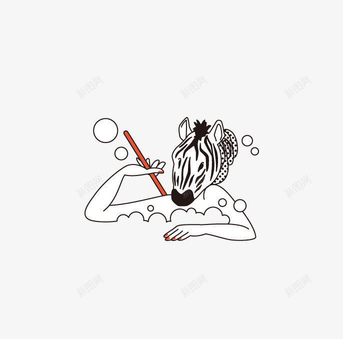 趣味时尚线描动物png免抠素材_新图网 https://ixintu.com 手帐贴纸 手绘线稿动物 手账贴图 时尚元素 网页素材 趣味贴纸