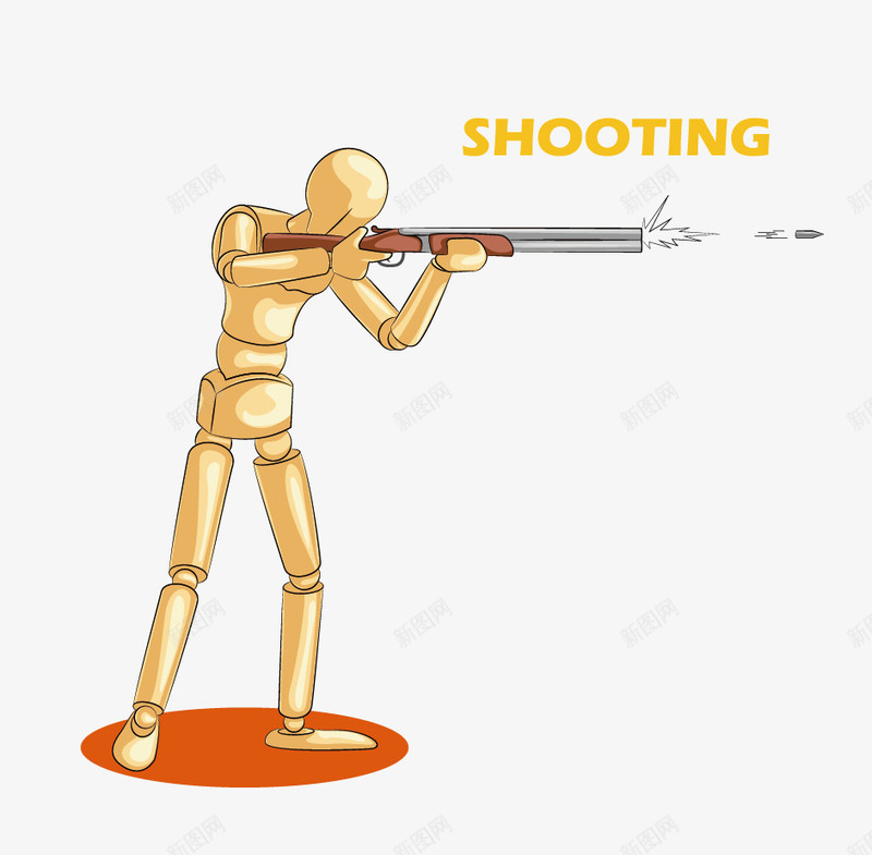 射击运动png免抠素材_新图网 https://ixintu.com 体育运动 体育项目 创意图形 射击 木偶 木头人 运动人物