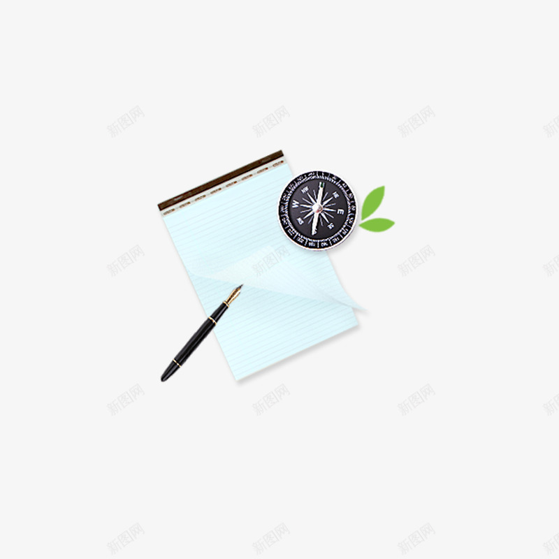 纸和钢笔psd免抠素材_新图网 https://ixintu.com 文具 笔 纸 装饰图片