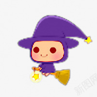 魔法娃娃png免抠素材_新图网 https://ixintu.com 卡通 可爱 紫色
