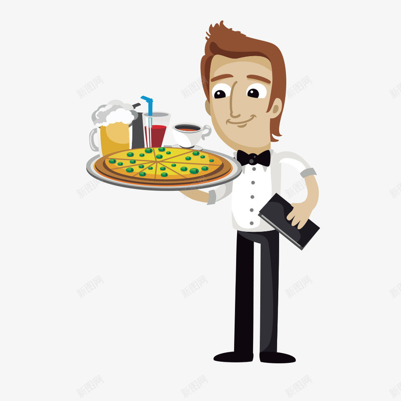 人物png免抠素材_新图网 https://ixintu.com 卡通 服务员 男性