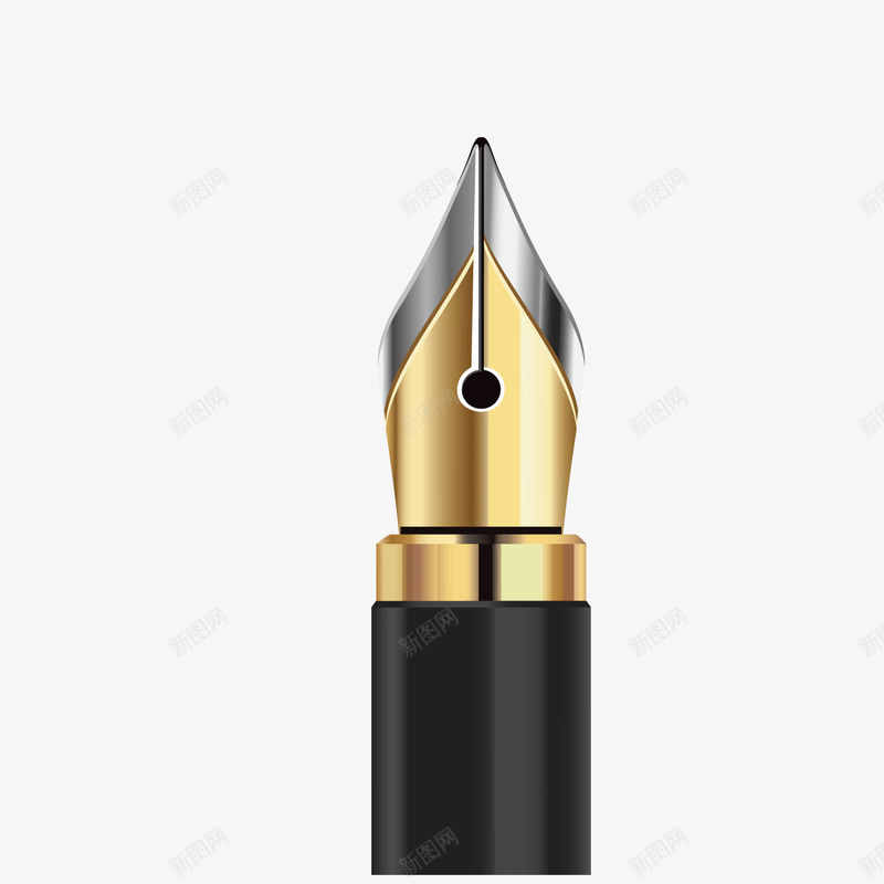 灰色金属钢笔矢量图ai免抠素材_新图网 https://ixintu.com 反光 工具 文具 柱形 灰色 质感 金属 钢笔 黄色 矢量图