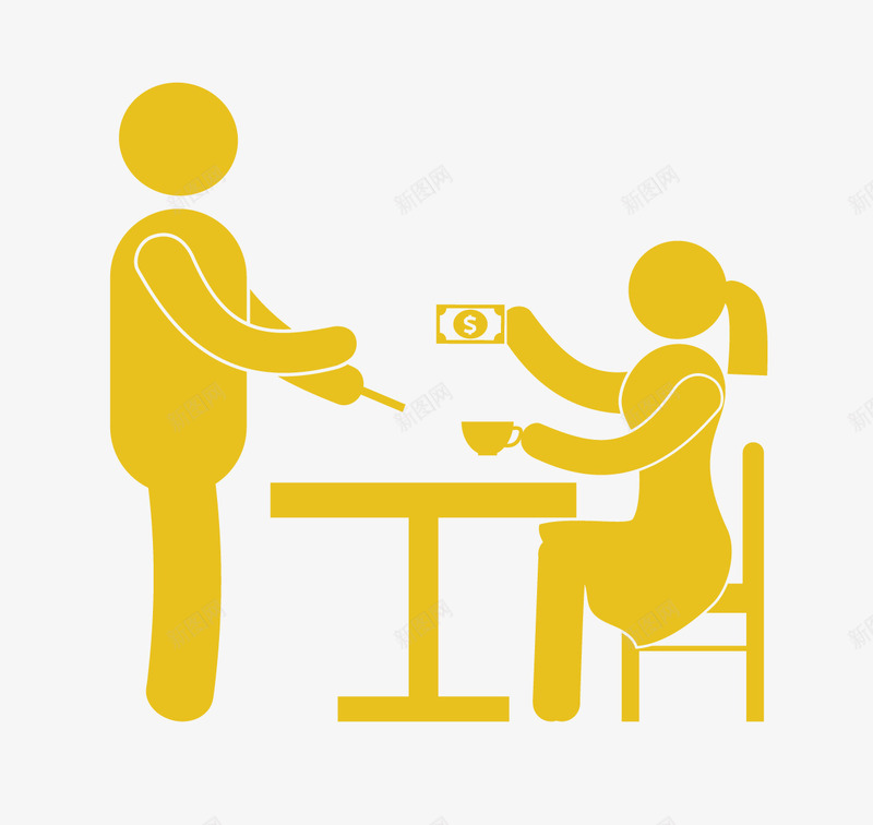 续杯的服务员矢量图图标eps_新图网 https://ixintu.com 图标元素 服务员 续杯 餐厅 矢量图