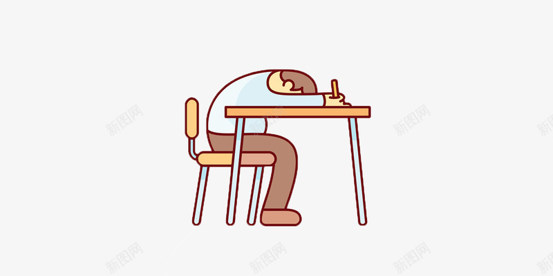 人趴在桌子上图标png_新图网 https://ixintu.com 人 凳子 图标 桌子 睡觉 趴着