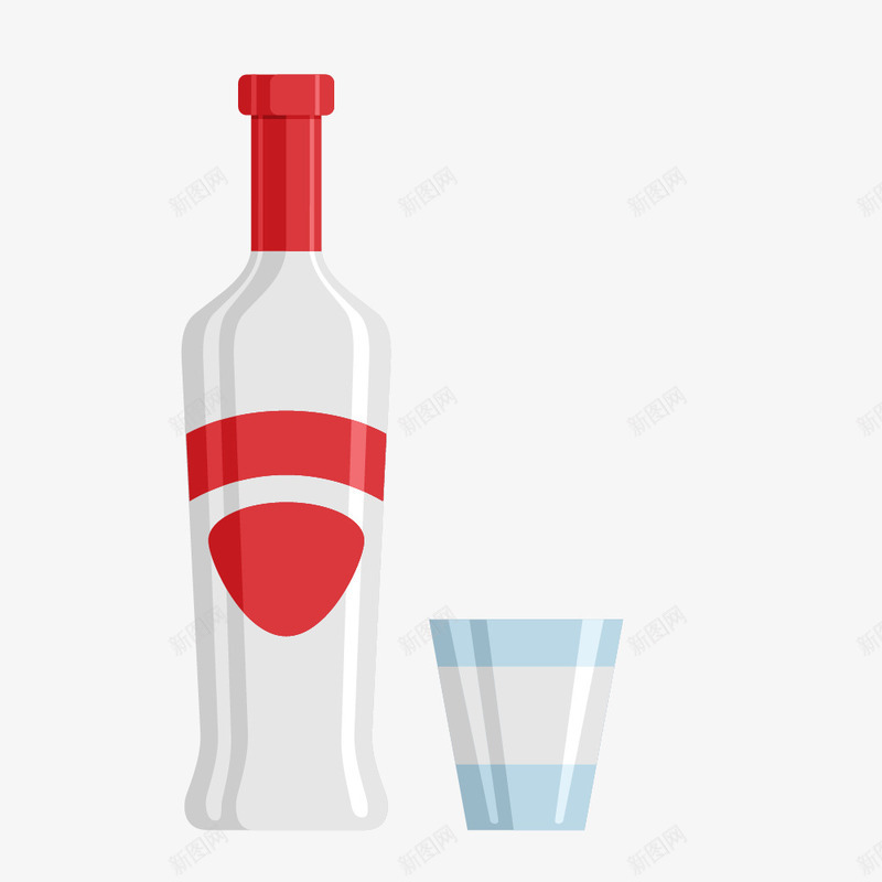 白色卡通白酒杯矢量图ai免抠素材_新图网 https://ixintu.com 卡通 扁平化 洋酒杯 白色 白酒 白酒样机 矢量图