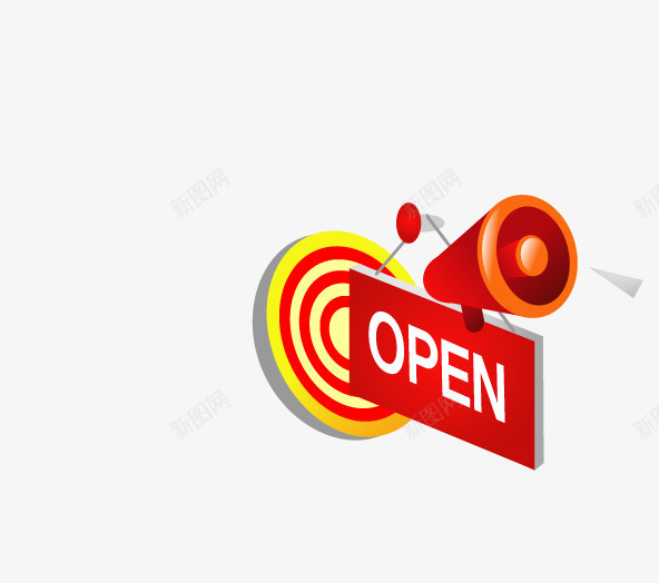 open牌子png免抠素材_新图网 https://ixintu.com open 喇叭 开业 牌子 矢量牌子 红色 英文开业 营业