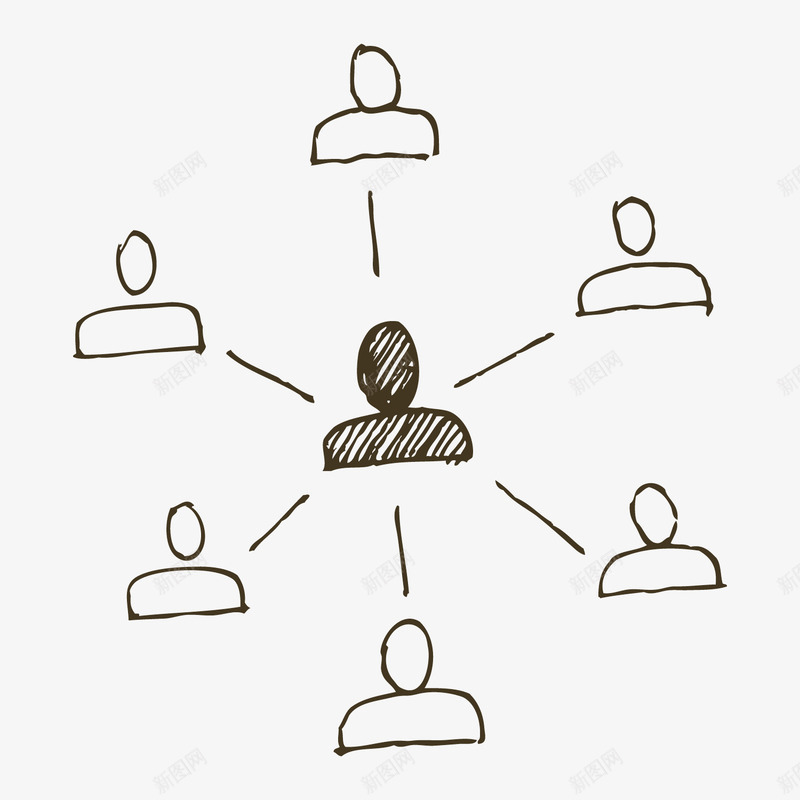 手绘组织框架png免抠素材_新图网 https://ixintu.com 商务 手绘 素材 线稿