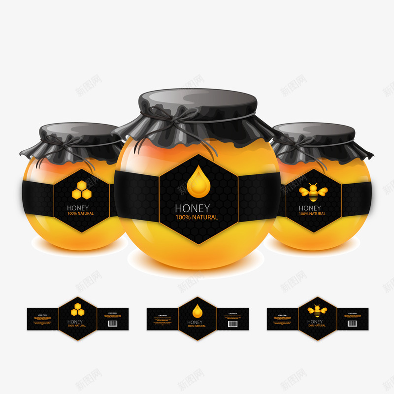 蜂蜜罐子png免抠素材_新图网 https://ixintu.com 免抠大图 手绘 甜蜜 美食 食品 高清