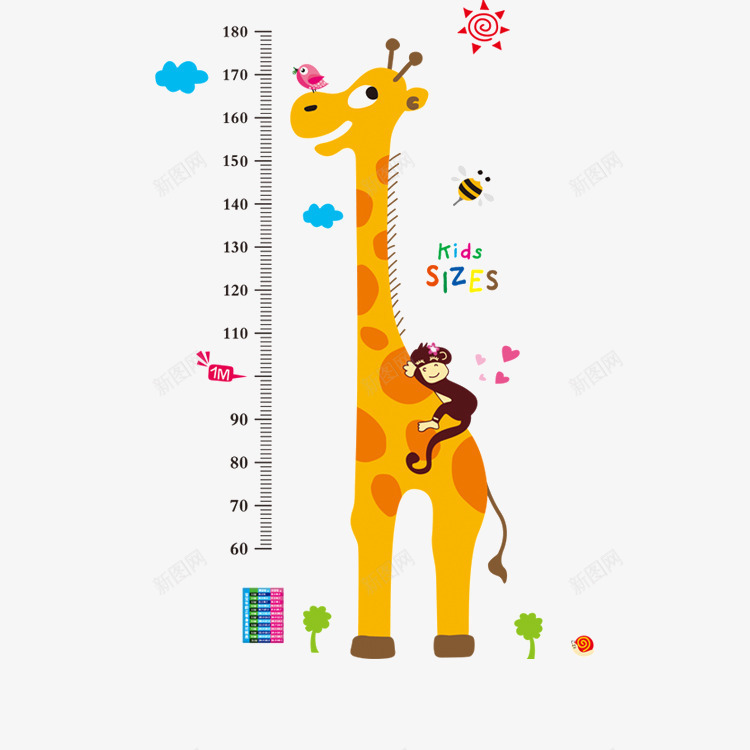 可移除墙贴量身高贴纸png免抠素材_新图网 https://ixintu.com 可移除 墙贴 贴纸 量身高