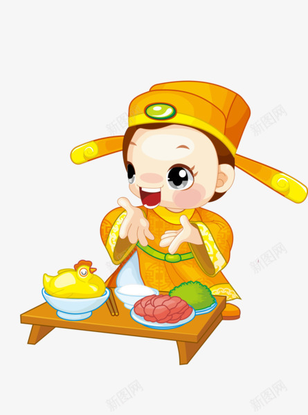 卡通古代人物png免抠素材_新图网 https://ixintu.com 卡通 古代 桌子 食物