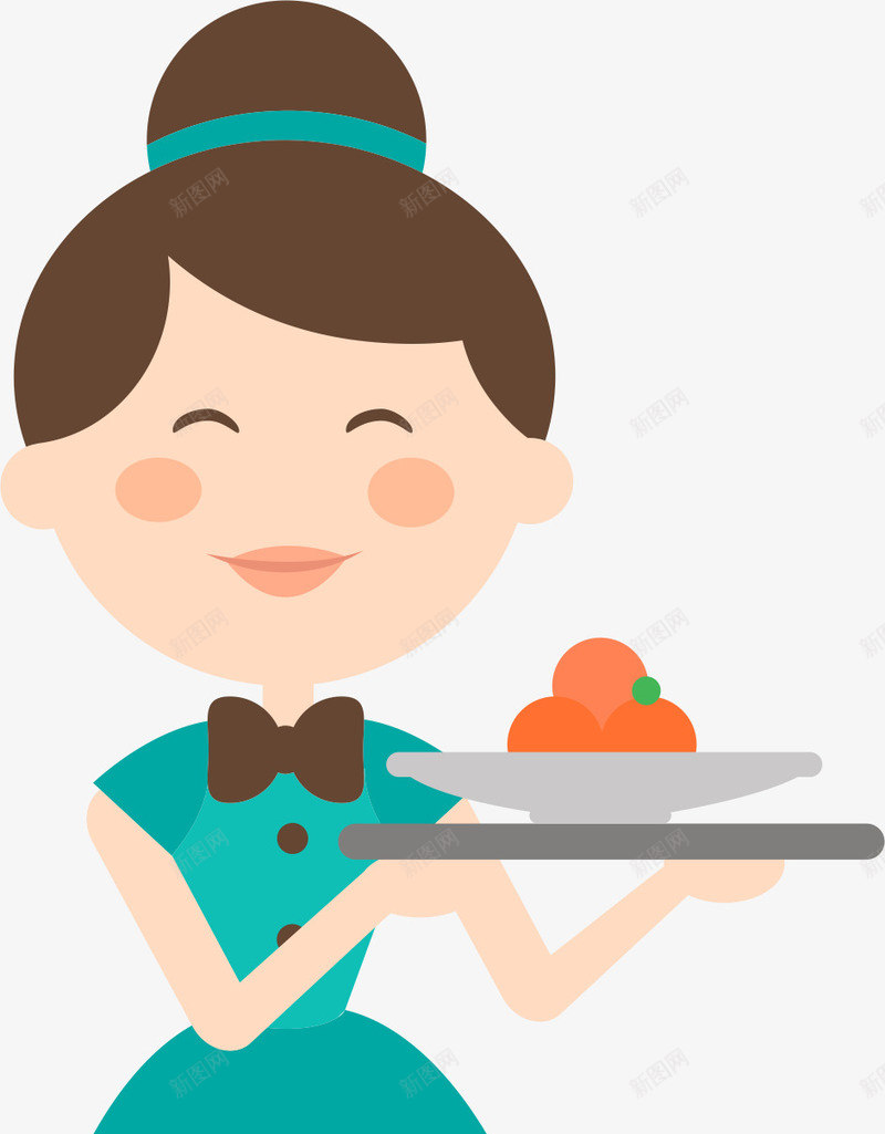服务员元素png免抠素材_新图网 https://ixintu.com 上菜 人物 卡通 服务承诺