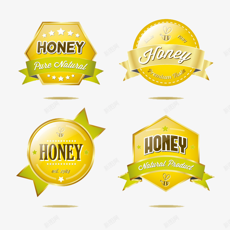 玻璃质感蜂蜜标签图标png_新图网 https://ixintu.com 图标 标签 标签免费png图片 标签免费矢量 玻璃 蜂蜜 黄色