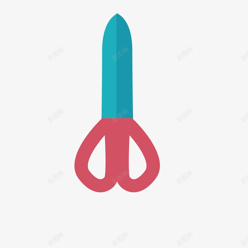 蓝红色卡通文具剪刀png免抠素材_新图网 https://ixintu.com 剪刀 卡通文具 矢量剪刀 蓝红色剪刀