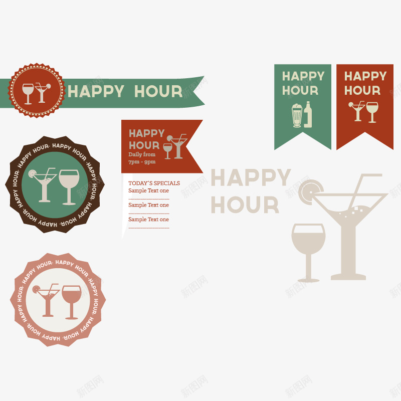 酒吧LOGO矢量图图标ai_新图网 https://ixintu.com 免扣png素材 免费png素材 夜店LOGO 标签 矢量图 酒 酒杯 鸡尾酒