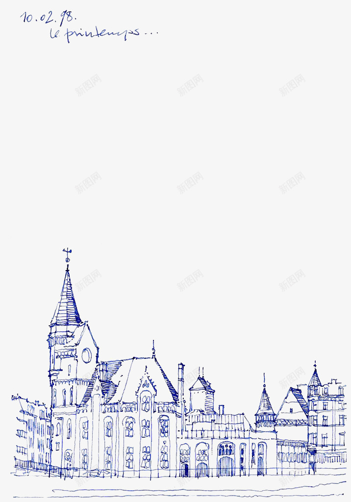 卡通手绘线描png免抠素材_新图网 https://ixintu.com 场景手绘 场景线描 手绘 手绘场景 线稿