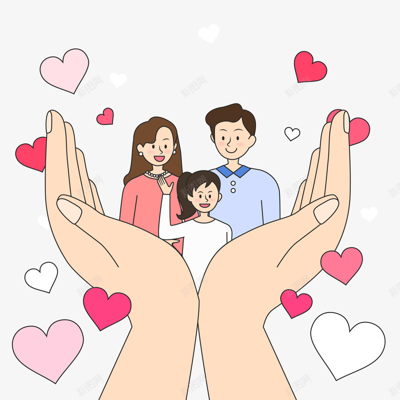 卡通手绘插画幸福家庭矢量图ai免抠素材_新图网 https://ixintu.com 免抠图PNG 卡通 幸福家庭 手绘 插画 矢量图