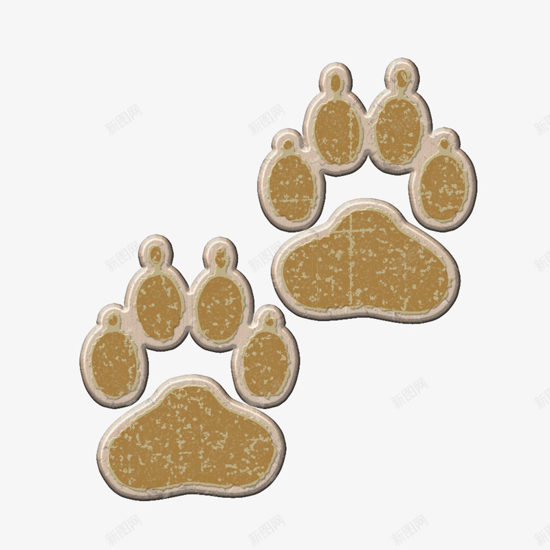 脚印png免抠素材_新图网 https://ixintu.com 动物 卡通 可爱 标签 熊爪 老虎脚印 脚印 贴纸