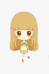 卡通娃娃png免抠素材_新图网 https://ixintu.com 卡通 温柔文静的女孩 黄色