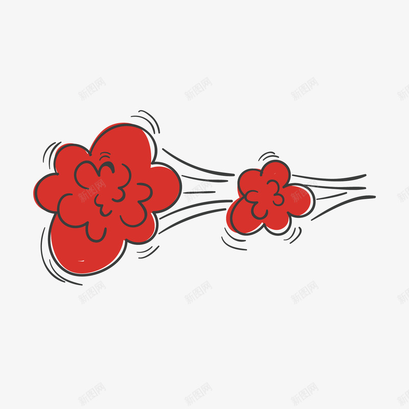 红色手绘线稿png免抠素材_新图网 https://ixintu.com 喷雾 手绘 素材 红色