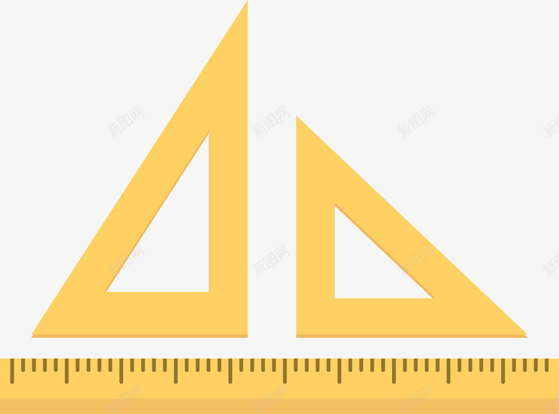教育文具黄色尺子png免抠素材_新图网 https://ixintu.com 三角尺 尺子 教育文具 文具 矢量png 黄色尺子