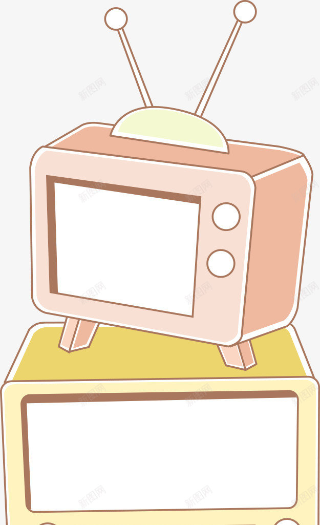 线稿电视机标签png免抠素材_新图网 https://ixintu.com 可爱标签 清新对话框 线稿标签
