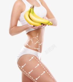 创意手绘合成运动健身香蕉素材